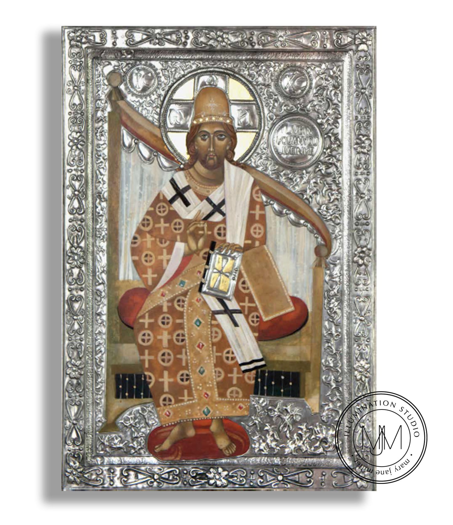 Christ Enthroned - Repousse Icon