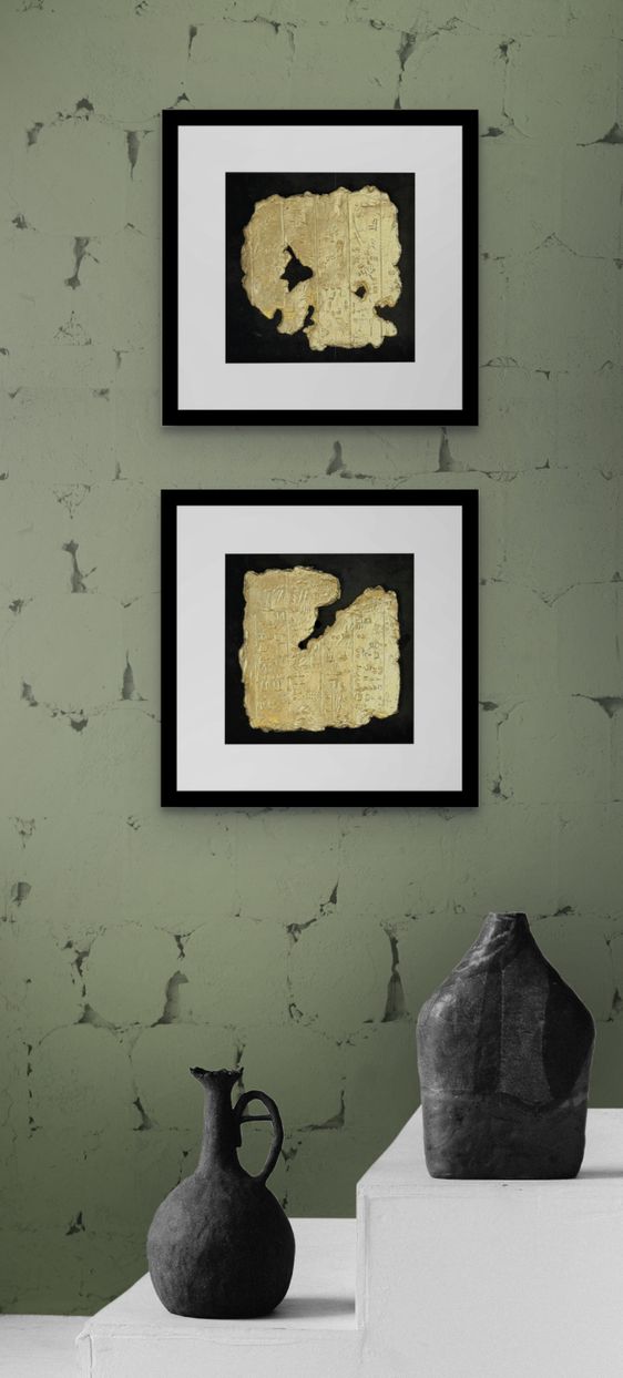 Fragments of Gold No.3, Gold leaf and mixed media object by Mel Ahlborn