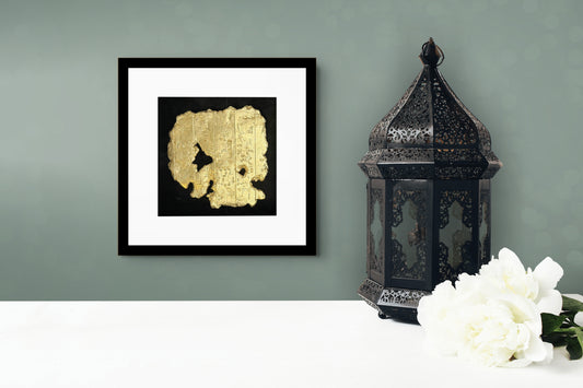 Gold Fragment .:, Gold leaf and mixed media object by Mel Ahlborn