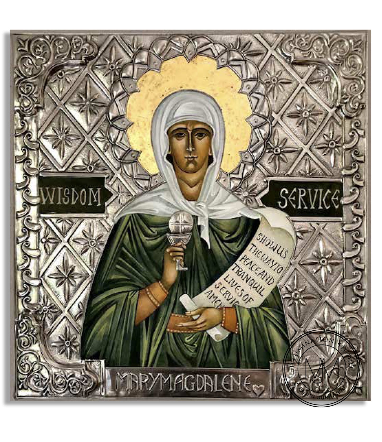 Mary Magdalene Wisdom and Service - Repousse Icon